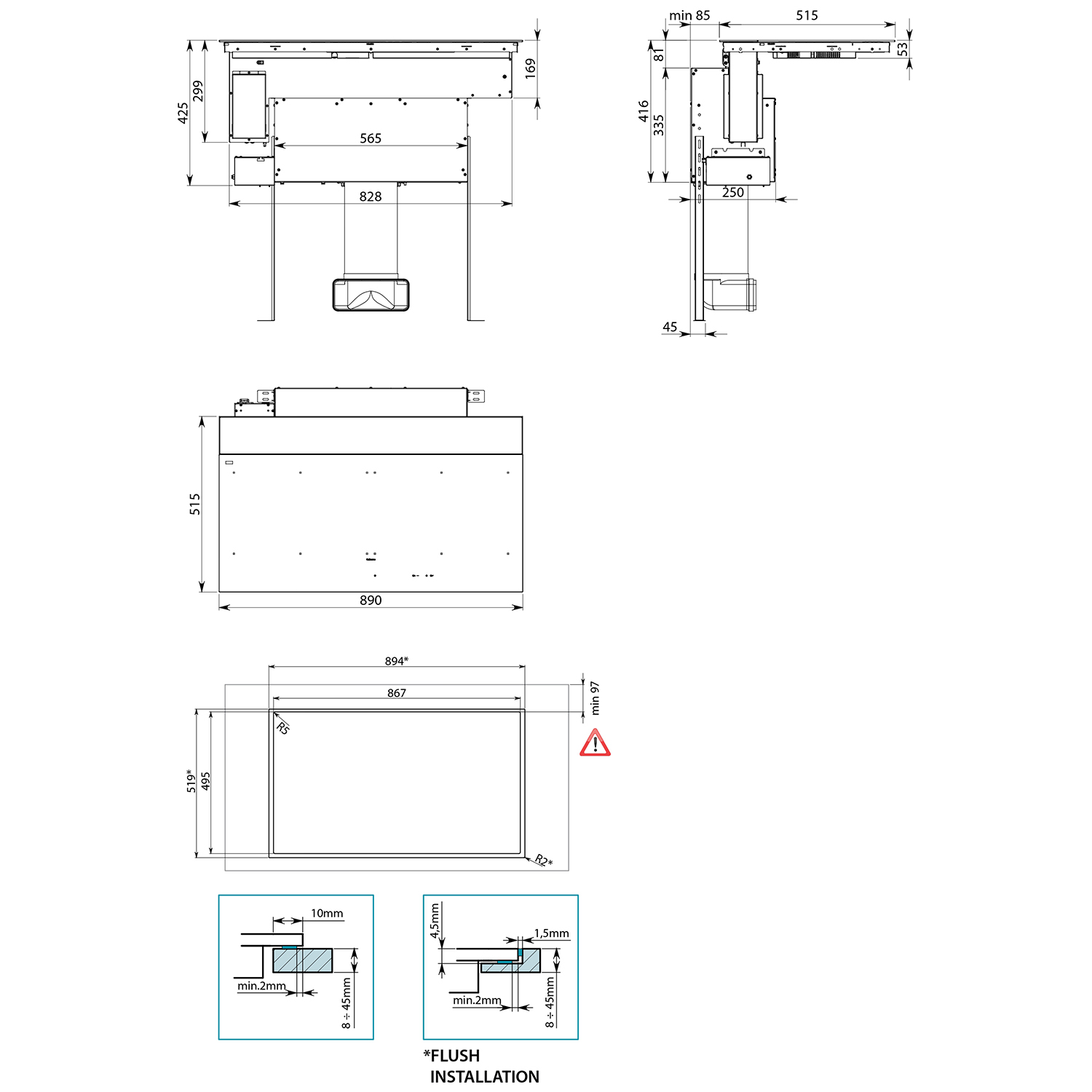 Falmec Brera 90 Vetro Nero